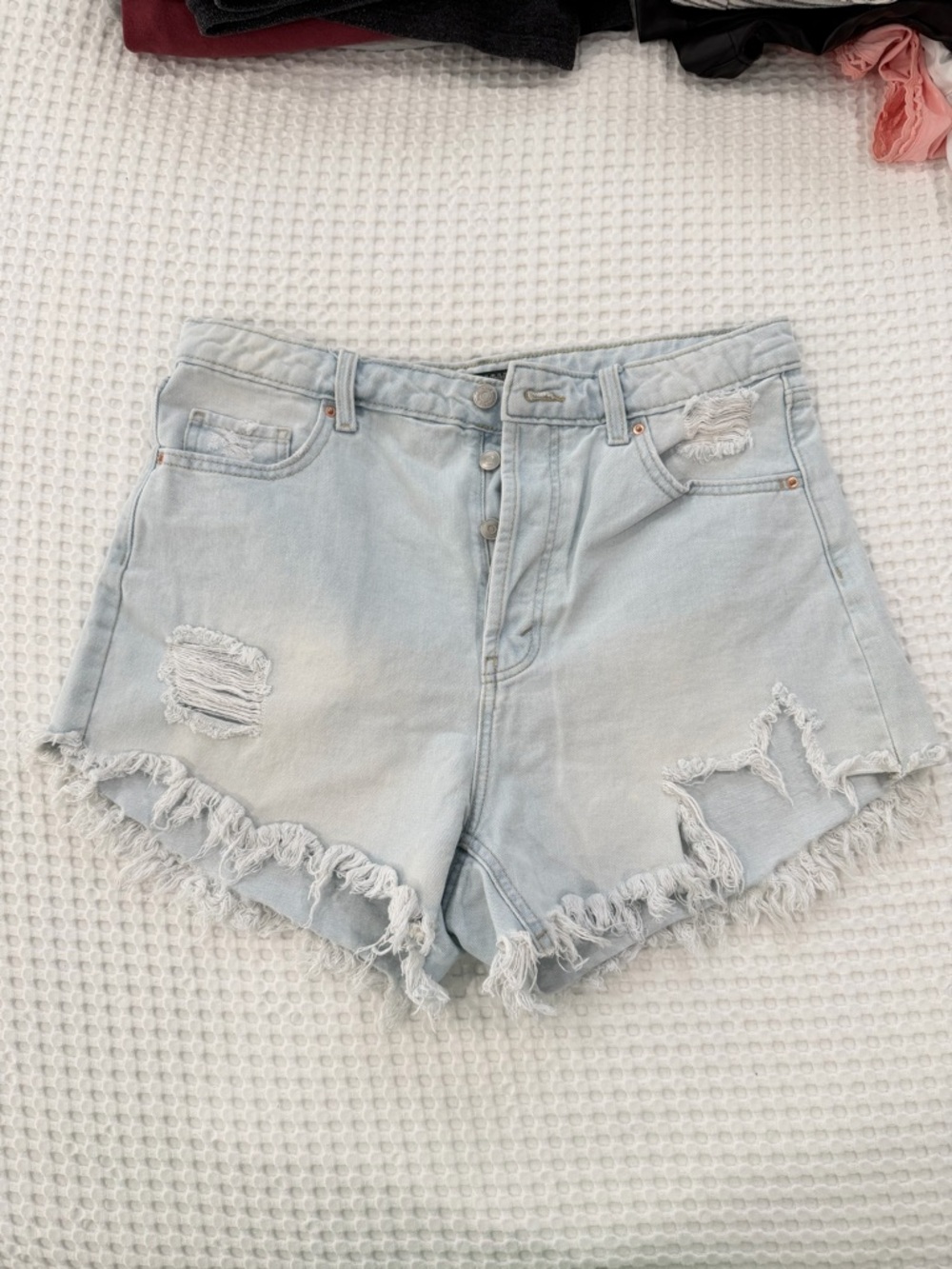 wild fable Light Blue Distressed Highest Rise Jean Shorts Size 12